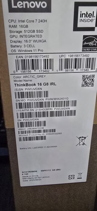 Hope Amanet P6 Laptop Lenovo ThinkBook 16 G8 IRL  #187600