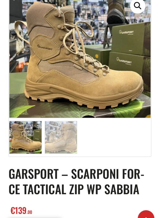 Bocanci militari Garsport Force Tactical Zip WP Sabbia