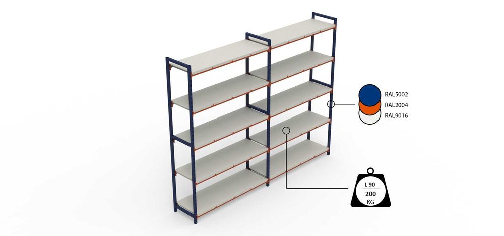 Метални стелажи за склад на 4 нива