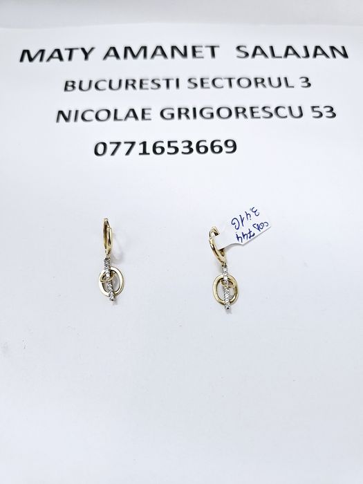 Vand cercei din aur 14 k 3.41 g cod 744