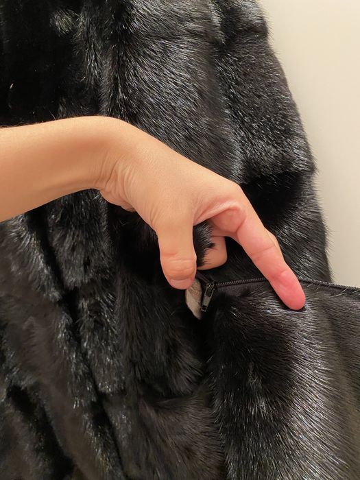 Норковая шуба черная