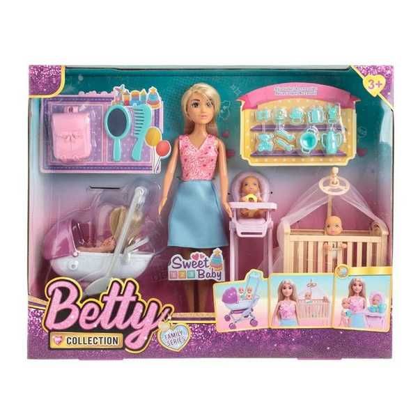 Кукла майка Бети с 3 деца и аксесоари