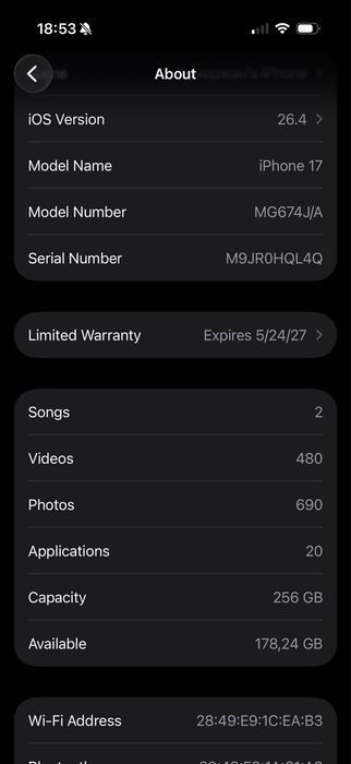 Новый Iphone 17 256GB