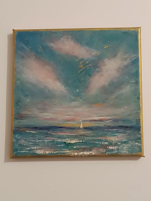 Hand Painting  20/20 cm, Blue Odyssey No 1.