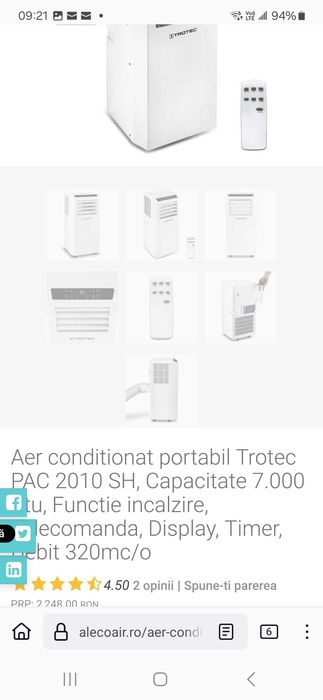 Aer conditionat+incalzire portabil Trotec NOU