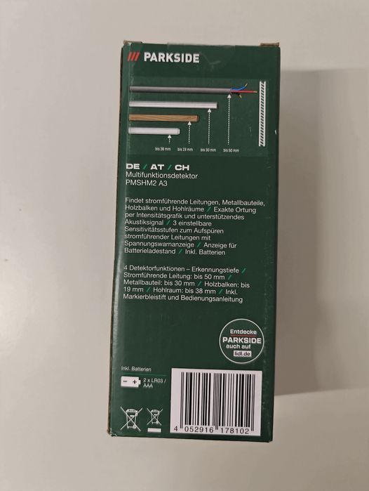 Detector multifuncțional PARKSIDE PMSHM2 A3 LEMN METAL