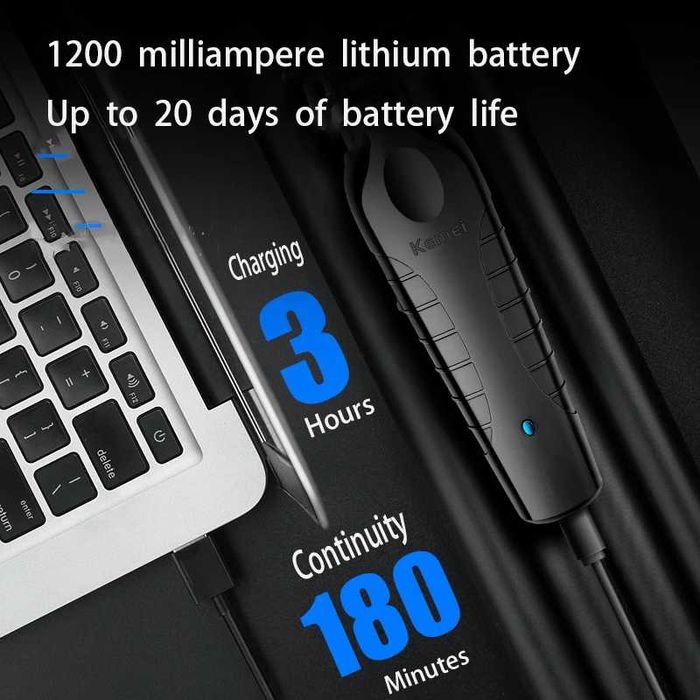 Aparat de tuns Kemei, GAPP 0mm, Trimmer profesional, fara fir KM-2299