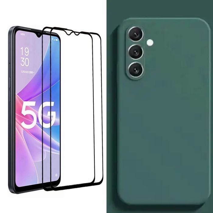 Husa Soft Catifea si Folie Sticla Samsung A05/A05S/A15/A25/A16/A36/A56/A37/A57