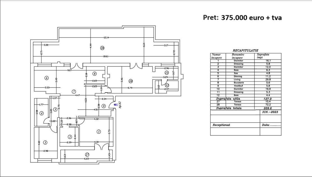 PENTHOUSE EXCLUSIVIST CU TERASĂ PANORAMICĂ DE 72MP - Dezvoltator 0% COMISION -4 cam - Metrou Mihai Bravu - Vitan - Dristor - Tineretului - Timpuri Noi