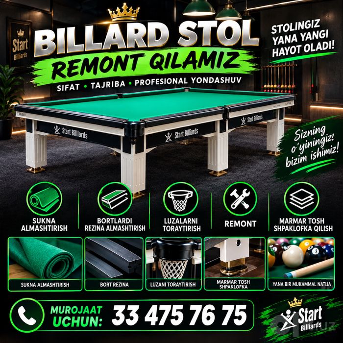 Бильярд стол ремонт Bilyart stol remomt billard stol remont qilamz