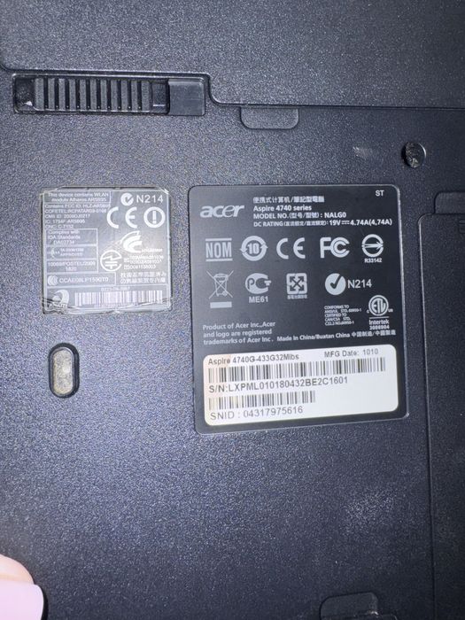 Ноутбук в рабочем состоянии