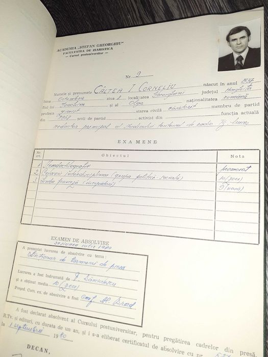 Academia Stefan Gheorghiu cataloage "Ziaristica" 1979/80 și 1981/82