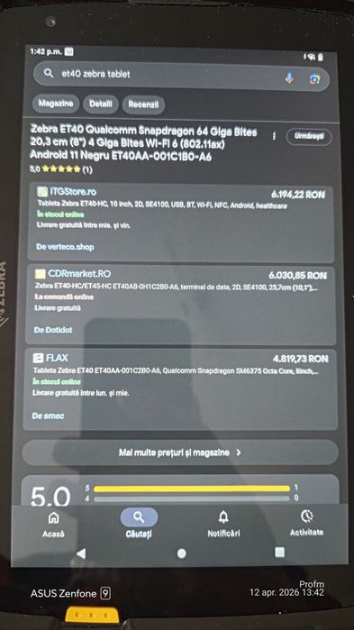 Tableta zebra et40 impecabila+husa