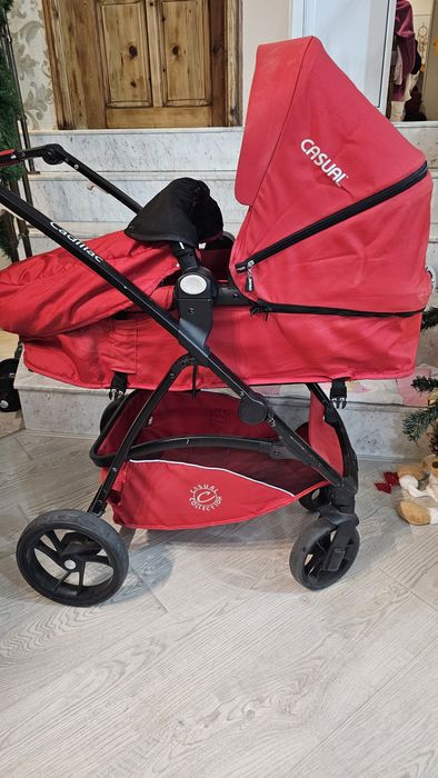 Детска количка+ бебешки кош+проходилка