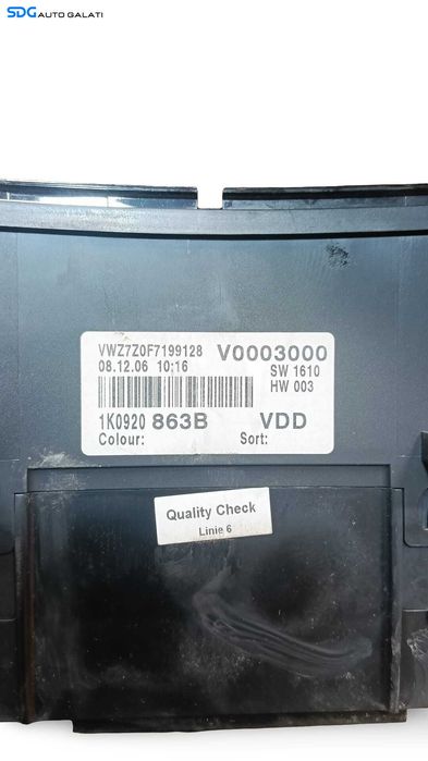 Ceas Ceasuri Cluster Instrumente Bord Volkswagen Golf 5 1.9 TDI BXE 2004 - 2008 Cod 1K0920863B [MX0180]