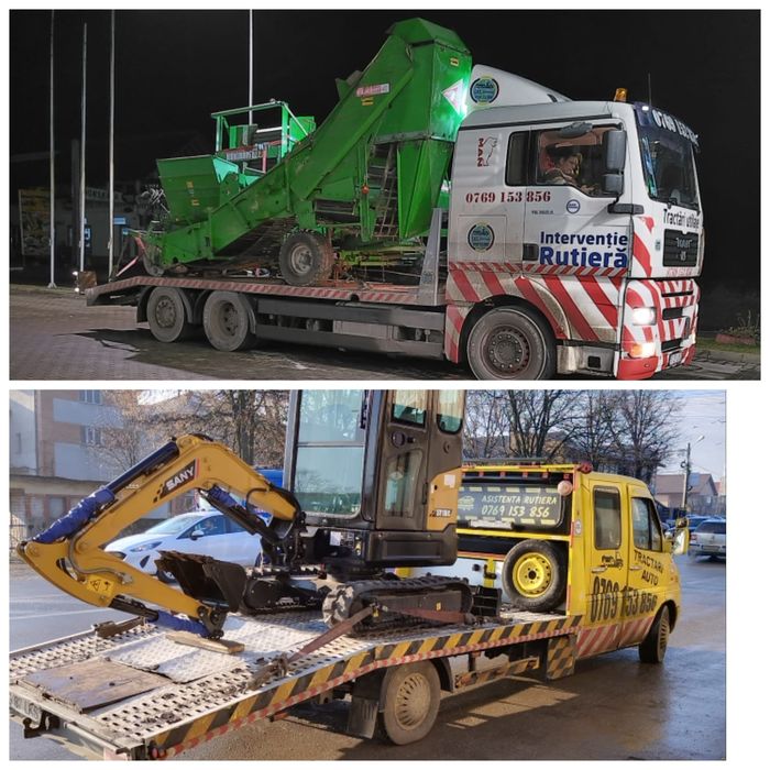Tractari auto, asistenta rutiera, tractări utilaje, platforma auto