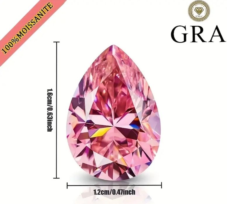 Pietre Moissanite GRA  originale, diverse mărimi, culori, cut-uri