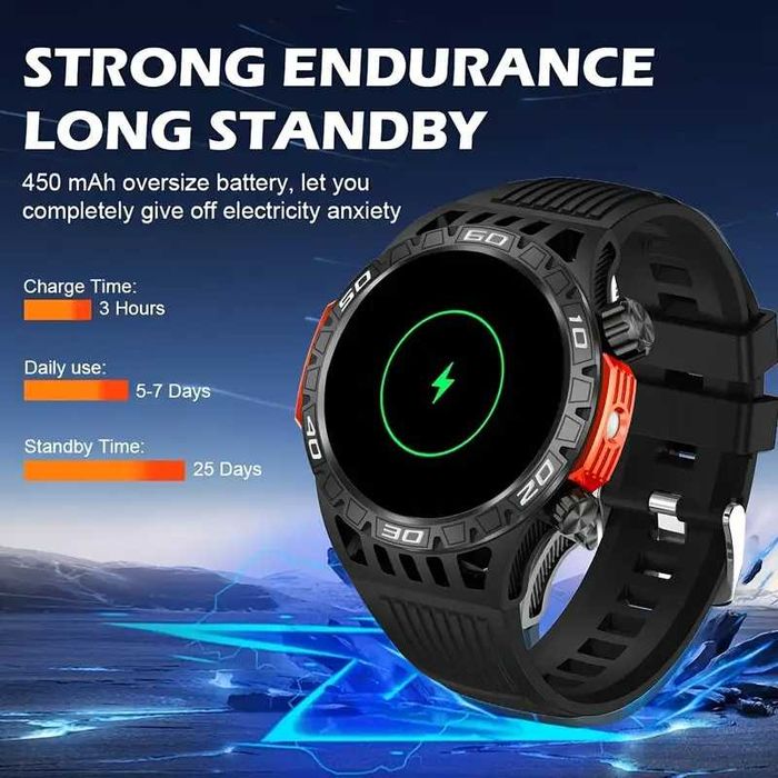 Водоустойчив смарт часовник - супер батерия 450  мАh