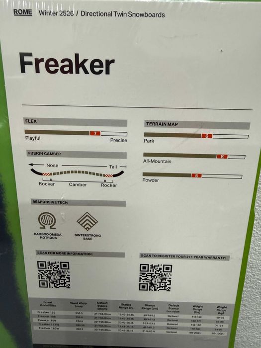 placa noua snowboard rome freaker L156cm