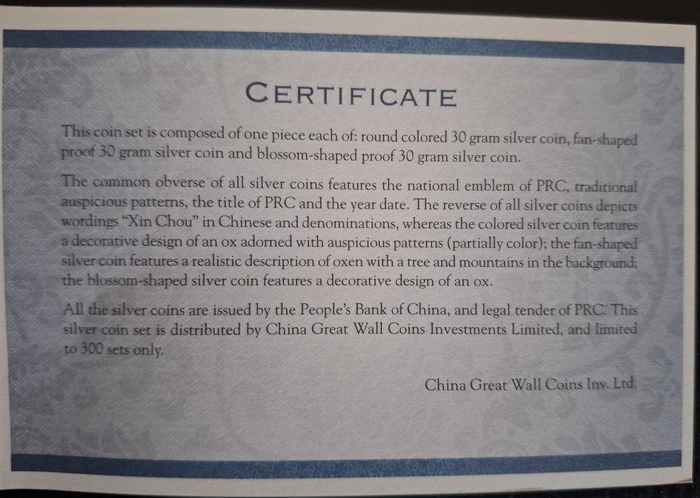 Продавам рядък сребърен троен сет. Сребърни монети лунари.