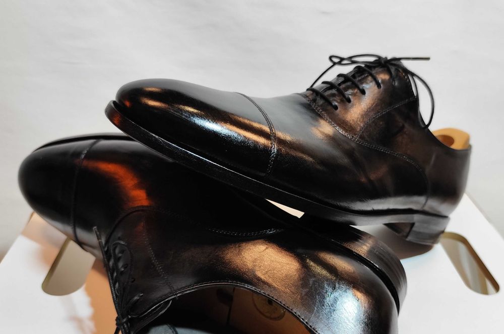 Pantofi oxford 44 44.5 de lux Scarosso lucrati manual piele naturala