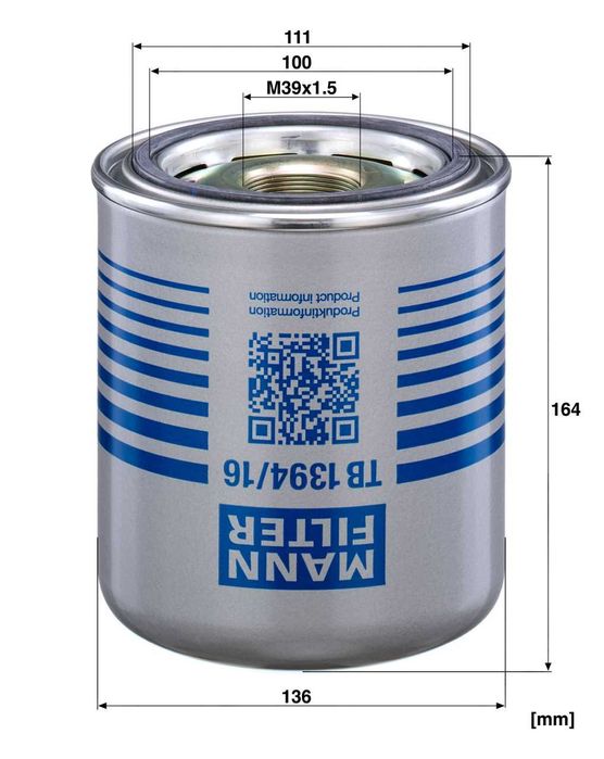 MANN FILTER Orginal TB 1394/16 x