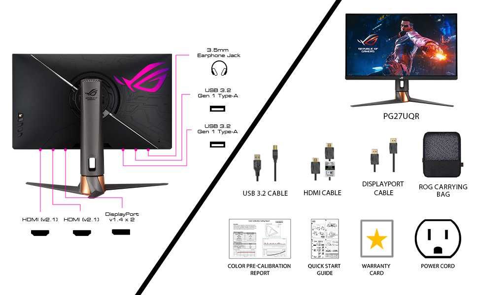 ROG Swift PG27UQR Gaming Monitor — 27”, 4K UHD