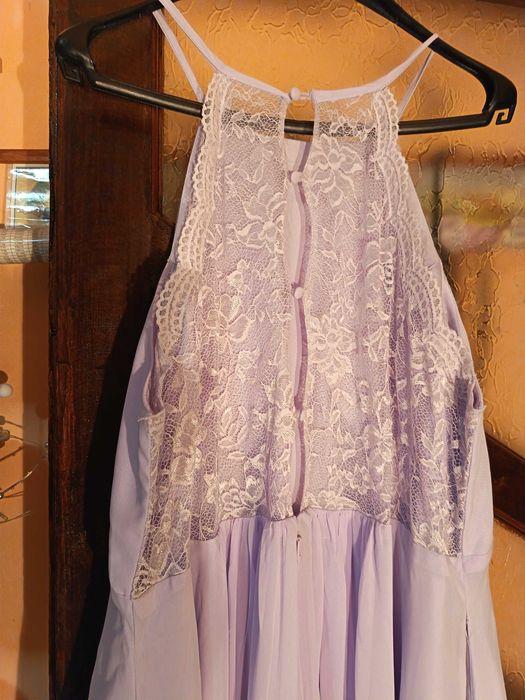 Rochie din voal cu buzunare roz