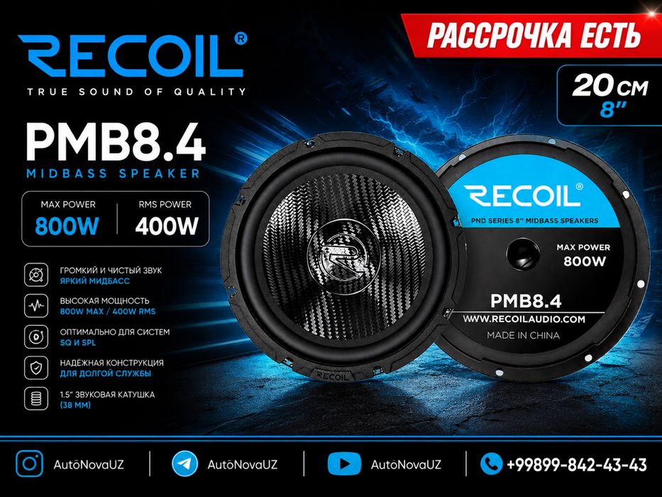 Teyes by RECOIL Динамик PMB8.4 20см 400Вт Naqd Nasiya
