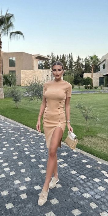 Плетена рокля с цепка