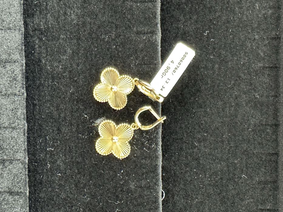 Серьги ванклив золото 585 Турция