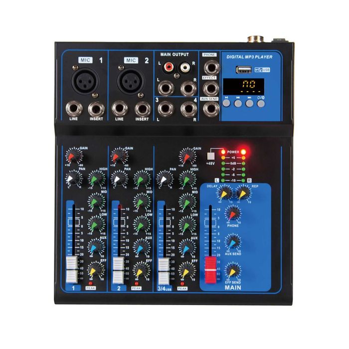 Pasiv mixer audio profesional 4 canale F4 Bluetooth USB Mp3 Egalizator