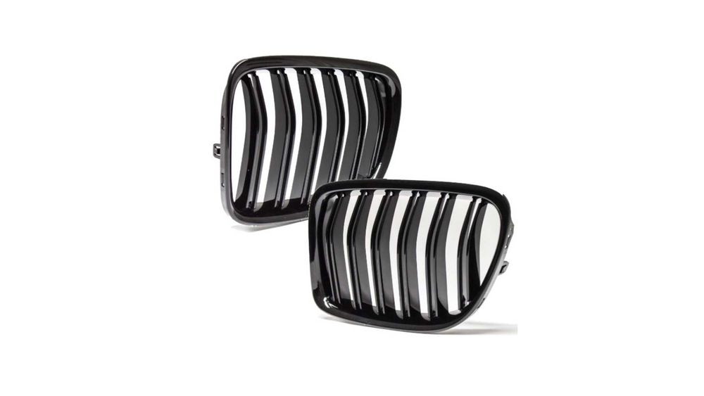 Set 2 grile duble, negru lucios, M Design pentru BMW X1 E84
