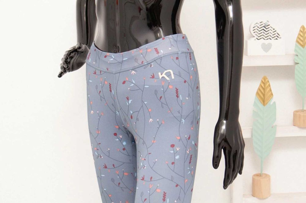 Kari Traa дамски клин сив цветя за фитнес спорт термо бельо XS