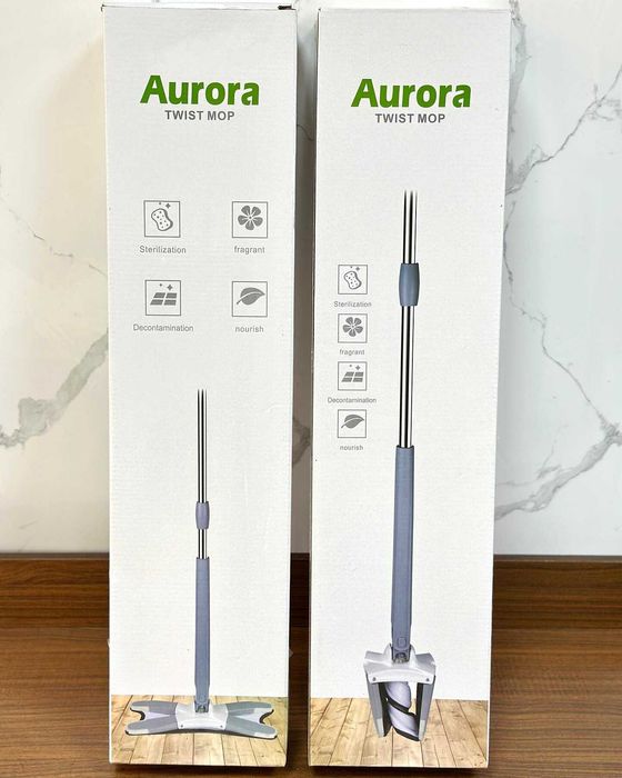 Микрофибърен моп Въртящ се на 360°, Перящ се, Регулируем до 140 см