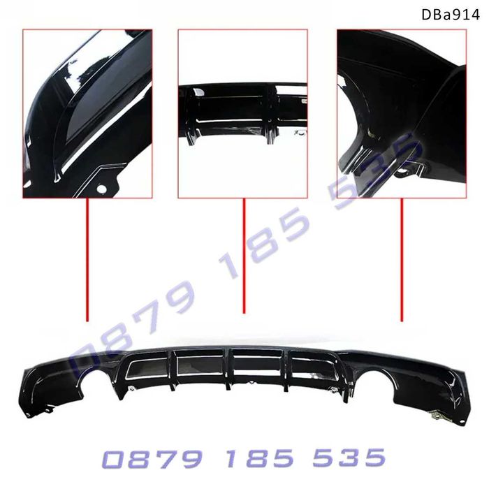 Заден тунинг дифузьор BMW 3 F30 F31 2 4 ауспуха бмв 3 ф30 добавка