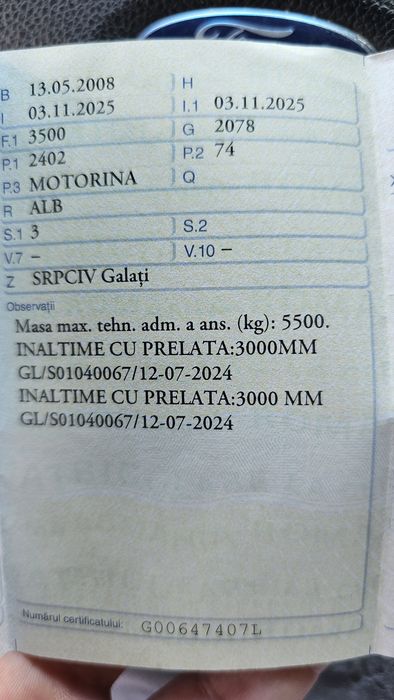 Ford transit 2008 punte dubla prelata cat B