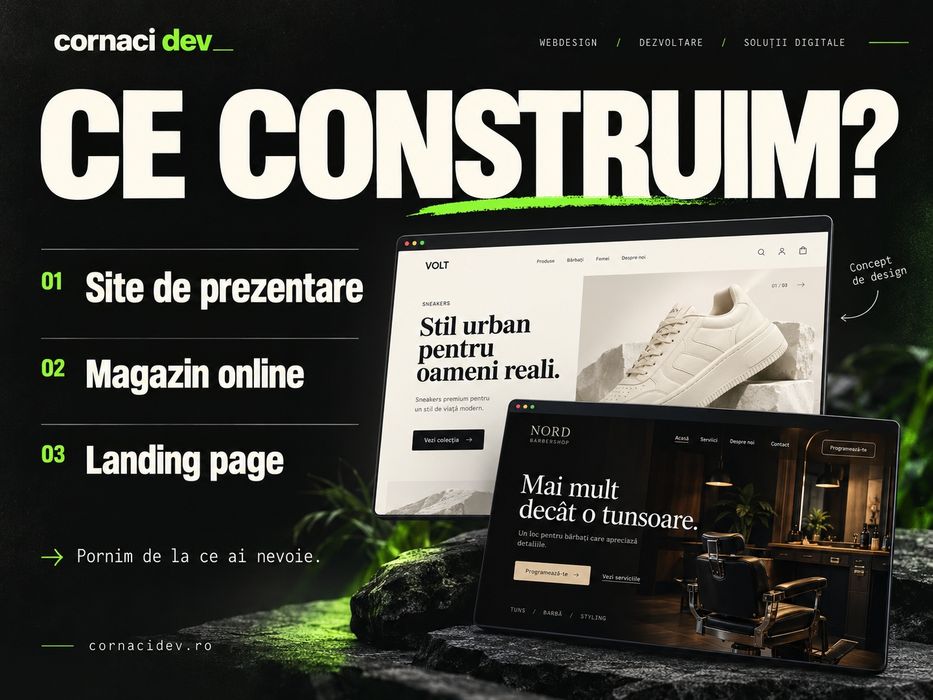 Creare site-uri, magazine online și aplicații Web / iOS / Android