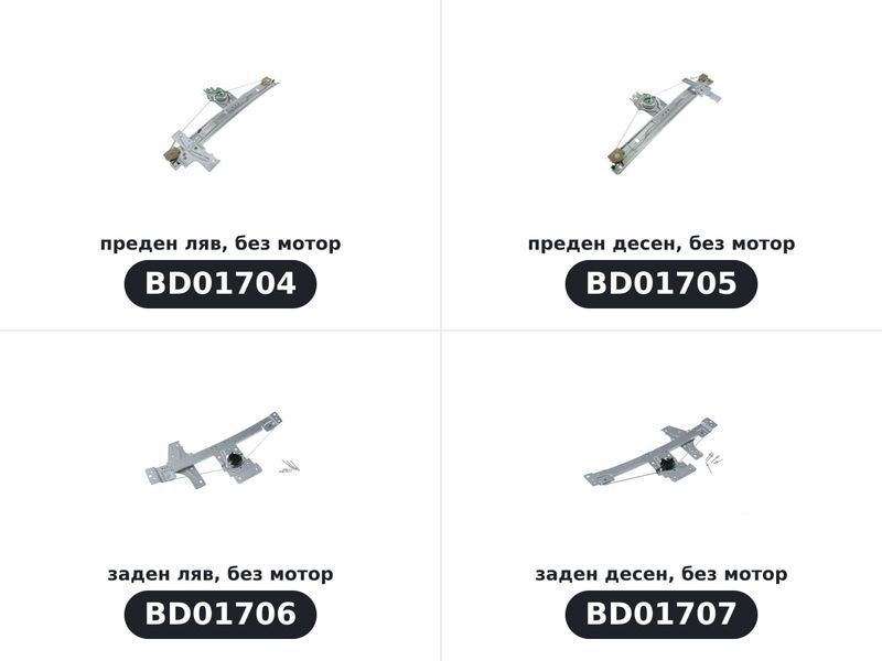 Стъклоповдигач за Peugeot 207 (WA/WC) (2006–2013) — преден/заден, ляв/десен