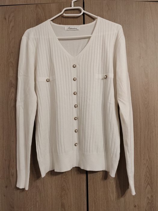 Pulover alb marimea XL