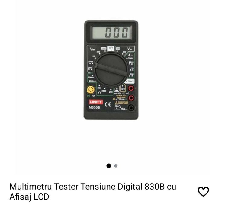 Multimetru tester tensiune digital 830B cu afisaj LCD