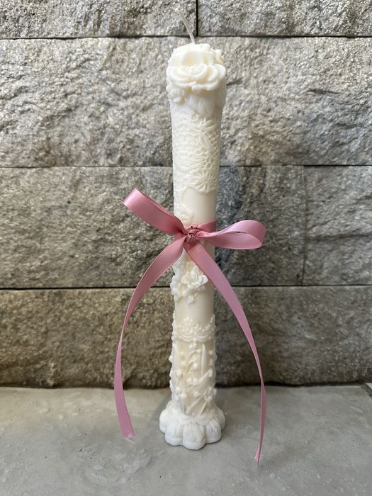 Lumanara pentru botez din ceara de soia (handmade)