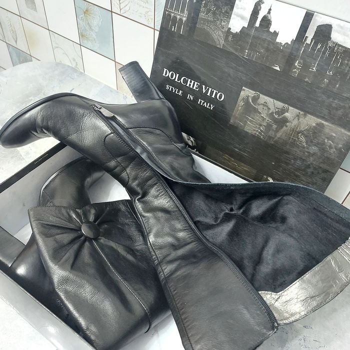 Сапоги осень кожа и лак