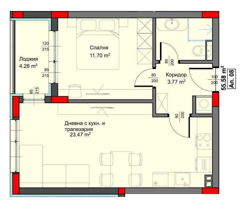 Продава се Двустаен апартамент в Варна, Аспарухово - 63 кв.м за 1363 €/кв.м - Снимка #1