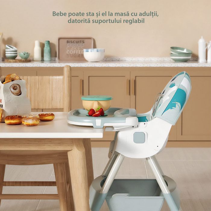 Scaun de Masa Pliabil KinderVIBE®, 6 Luni +, Verde Mandala