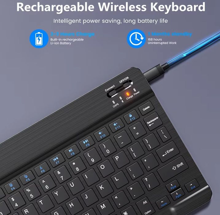 Клавиатура беспроводная Bluetooth, черная