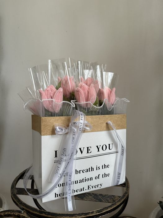 Цветы, тюльпаны ручной работы. Букеты handmade.