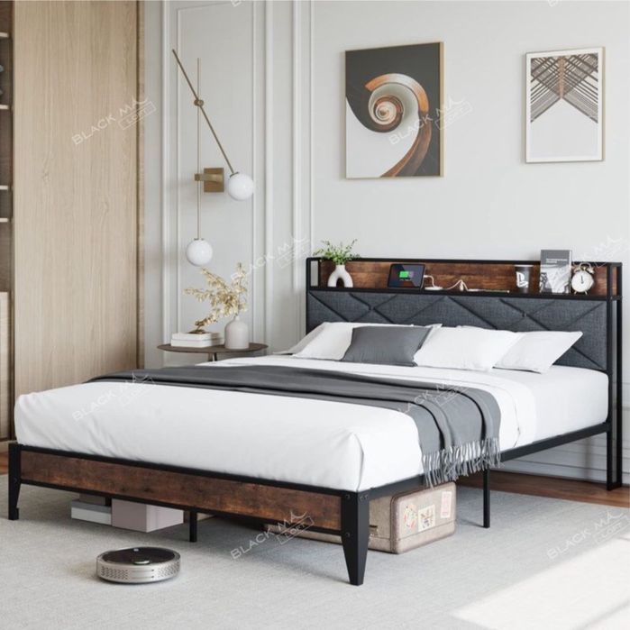 Металлическая кровать ALFA | Двуспальная лофт кравать | Temir krovat