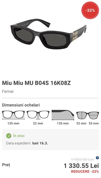 Ochelari de soare Miu Miu