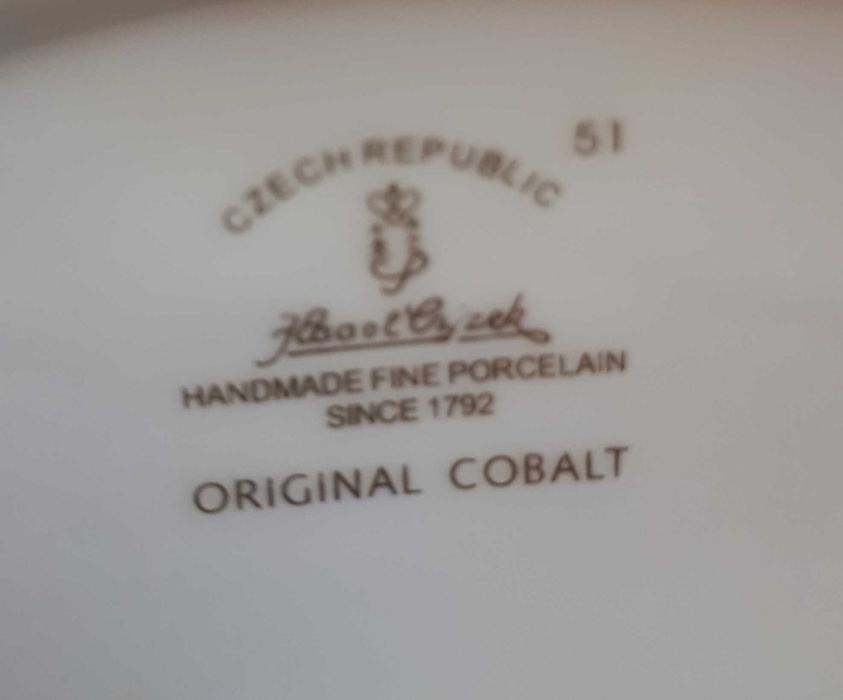 Конфетница., кобальт.   Чехия. б.у